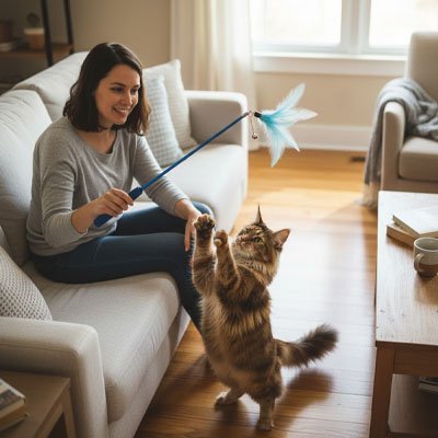 Baguette Télescopique Chat Interactif | Jeu Stimulation Mentale | Chatjoue - Chatjoue