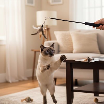 Baguette Télescopique Chat Interactif | Jeu Stimulation Mentale | Chatjoue - Chatjoue