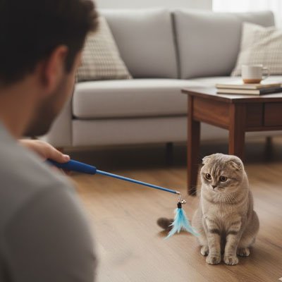 Baguette Télescopique Chat Interactif | Jeu Stimulation Mentale | Chatjoue - Chatjoue