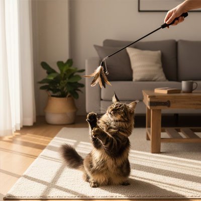 Baguette Télescopique Chat Interactif | Jeu Stimulation Mentale | Chatjoue - Chatjoue