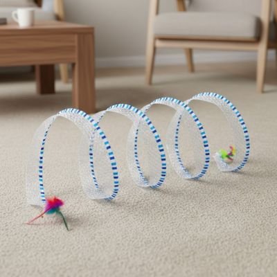 Jeux pour chat joli tunnel bleu et blanc