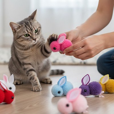 Jeux pour chat petits lapins de couleur| Instinct Félin - Chatjoue