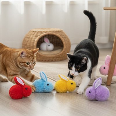Jeux pour chat petits lapins de couleur| Instinct Félin - Chatjoue