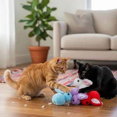 Jeux pour chat petits lapins de couleur| Instinct Félin - Chatjoue