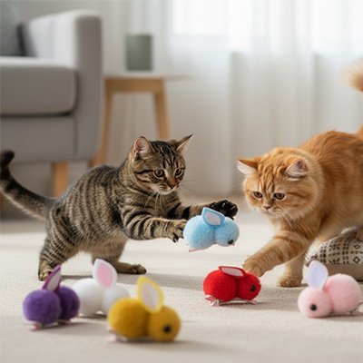 Jeux pour chat petits lapins de couleur| Instinct Félin - Chatjoue