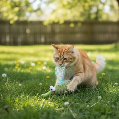 Jouet chat grosse libellule verte | Instinct Actif | chatjoue - Chatjoue