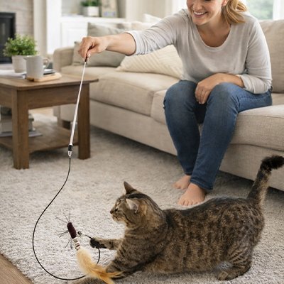 jouet Chat avec  imitation insecte