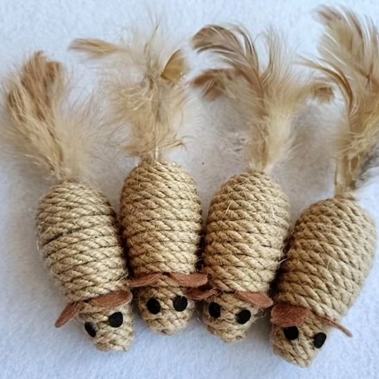 Jouet Chat Souris Sisal et Plumes - Interactif Stimul'Félin - Chatjoue - Chatjoue