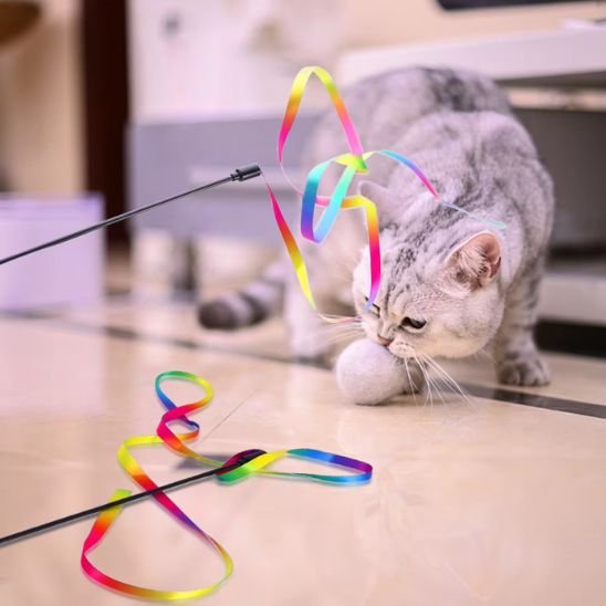 Jouet chat super baguette multicolore | tourbillon - chatjoue - Chatjoue