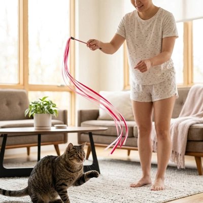 Jouet Chat baguette de 50 cm environ 