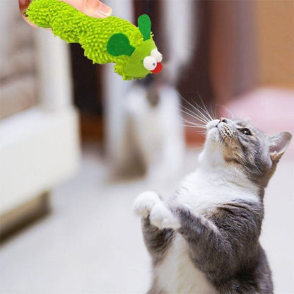 Jouet chat chenille verte | chanille chatjoue - Chatjoue