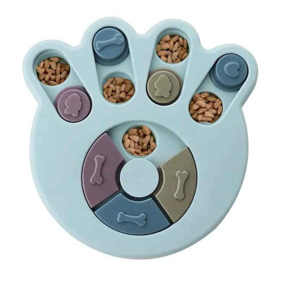 jouet chat croquette bleu en forme de patte