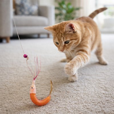 Jouet Chat crevette Interactive | InstFélin - chatjoue - Chatjoue