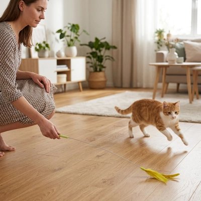 Jouet Chat existe en jaune et vert