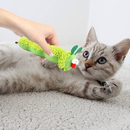 Jouet chat chenille verte | chanille chatjoue - Chatjoue
