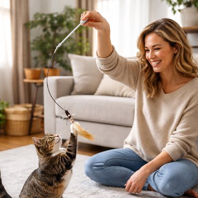 jouet Chat insecte de couleur gris
