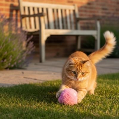 Jouet Chat interactif balle de couleur rose