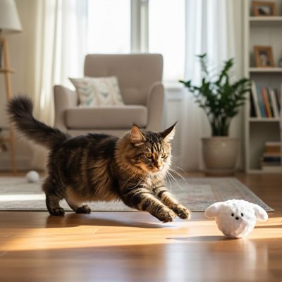 Jouet Chat interactif de couleur blanc 