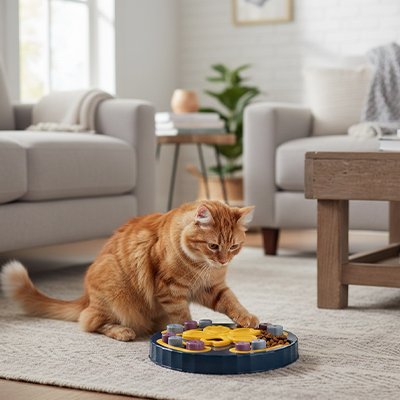 Jouet chat interactif de couleur bleu