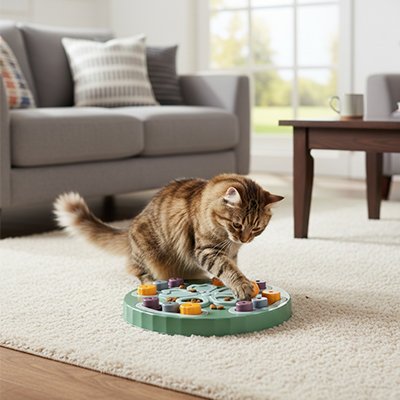 Jouet chat interactif de couleur vert