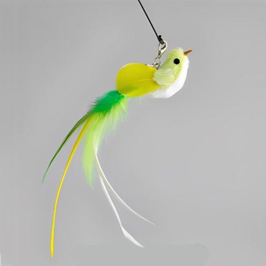 Jouet chat interactif petit oiseau sur tige - Chatjoue