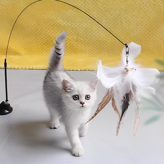 Jouet chat interactif petit oiseau sur tige - Chatjoue