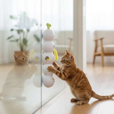 Jouet chat interactif chenille verticale | CheniIinstinct - chatjoue - Chatjoue