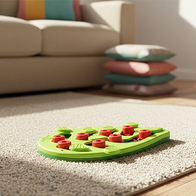 Jouet Chat interactif jolie assiette repas en forme de feuille