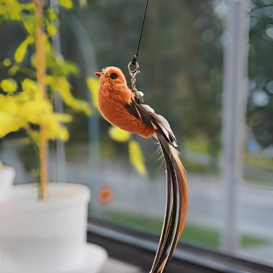 Jouet chat interactif petit oiseau sur tige - Chatjoue