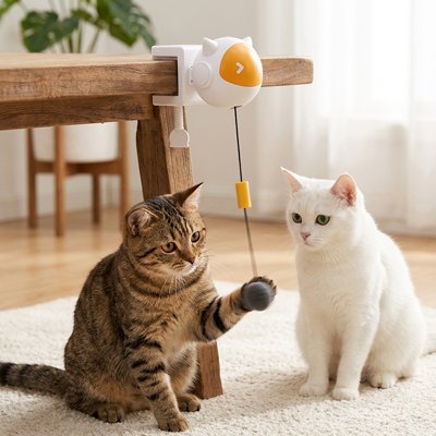 Jouet Chat interactif se fixe sur une table une étagère ou autre