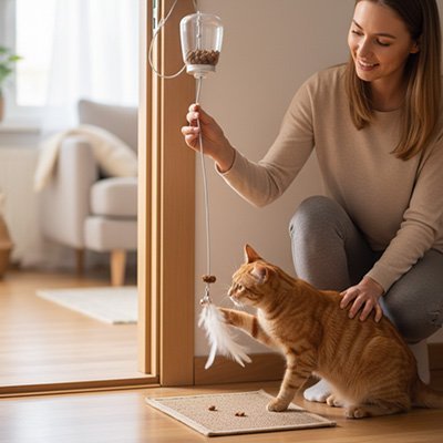 Jouet chat interactif distributeur à friandises| Felin - Surprise - chatjoue - Chatjoue