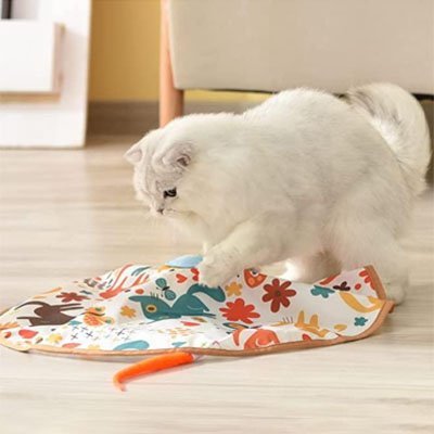 Jouet chat interactif petit moteur stimulant et sa soucoupe - Chatjoue