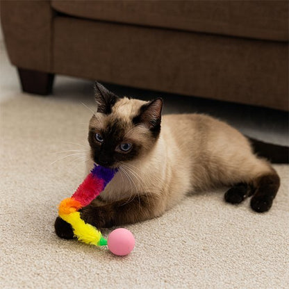 Jouet chat interactif boule et longue queue | Stimul'Instinct - Chatjoue