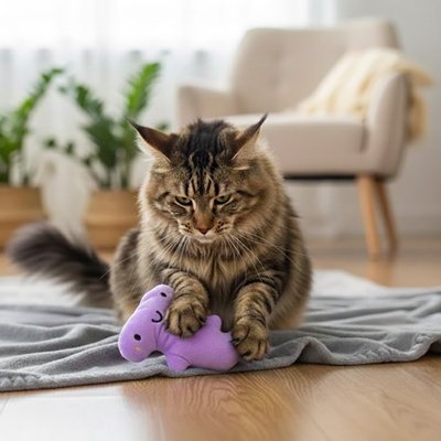 Jouet chat peluche d'animaux interactif | StimuFéline - chatjoue - Chatjoue