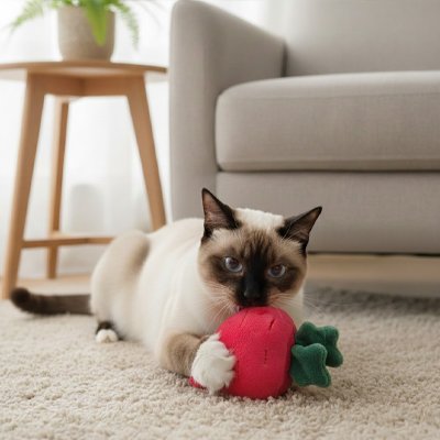 Jouet Chat petite carotte rouge