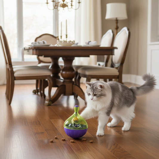 Jouet chat salle à manger