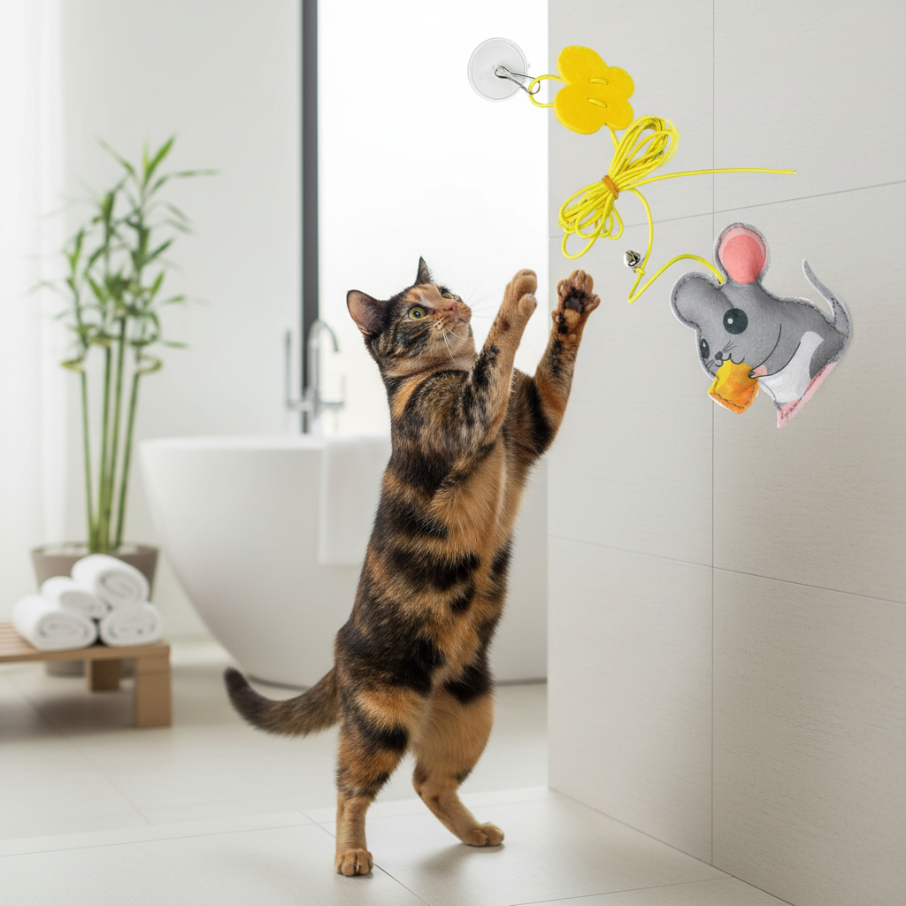Jouet chat suspendu souris avec chat écaille de tortue