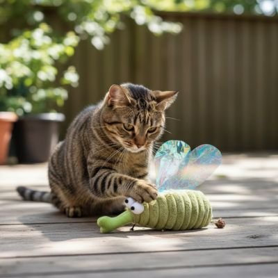 Jouet chat grosse libellule verte | Instinct Actif | chatjoue - Chatjoue