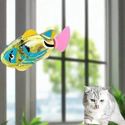Jouet Interactif Chat - CatchyFish™ - Jaune Poussin - Chatjoue
