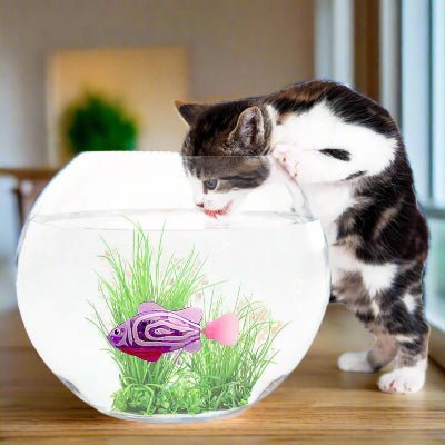 Jouet Interactif Chat - CatchyFish™ - Rose Balais - Chatjoue