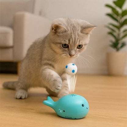 Jouet pour Chat baleine bleue a soufflement | Interactif Durable - chatjoue - Chatjoue