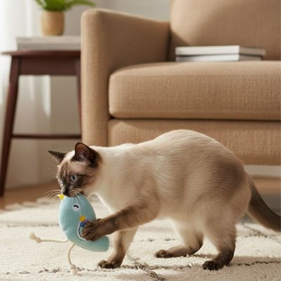 Jouet pour chat bel oiseau bleu 