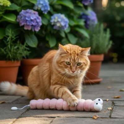 Jouet pour chat belle chenille rose