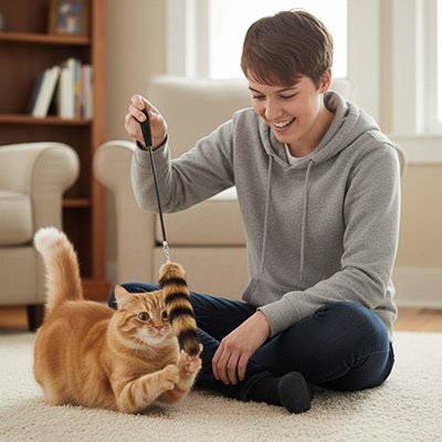 Jouet pour chat canne flexible 