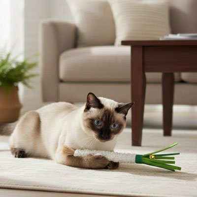 Jouet pour Chat couleur vert et blanc