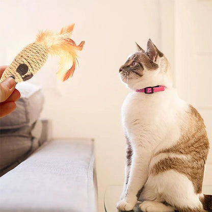 Jouet pour Chat Interactif souris en sisal et plumes - Chatjoue