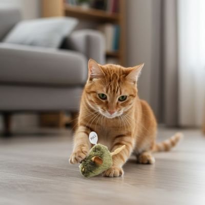 Jouet pour Chat super souris verte | Interstimule - chatjoue - Chatjoue