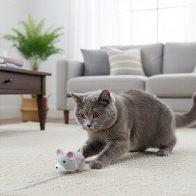 Jouet pour chat de couleur grise