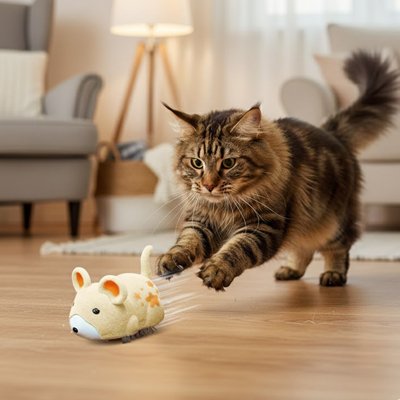 Jouet pour chat de couleur jaune