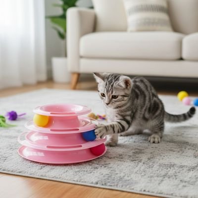 Jouet pour chat  de couleur rose